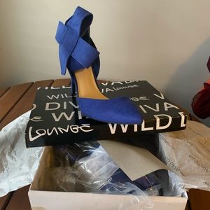 Wild Diva Lounge Royal Blue Suede Heels